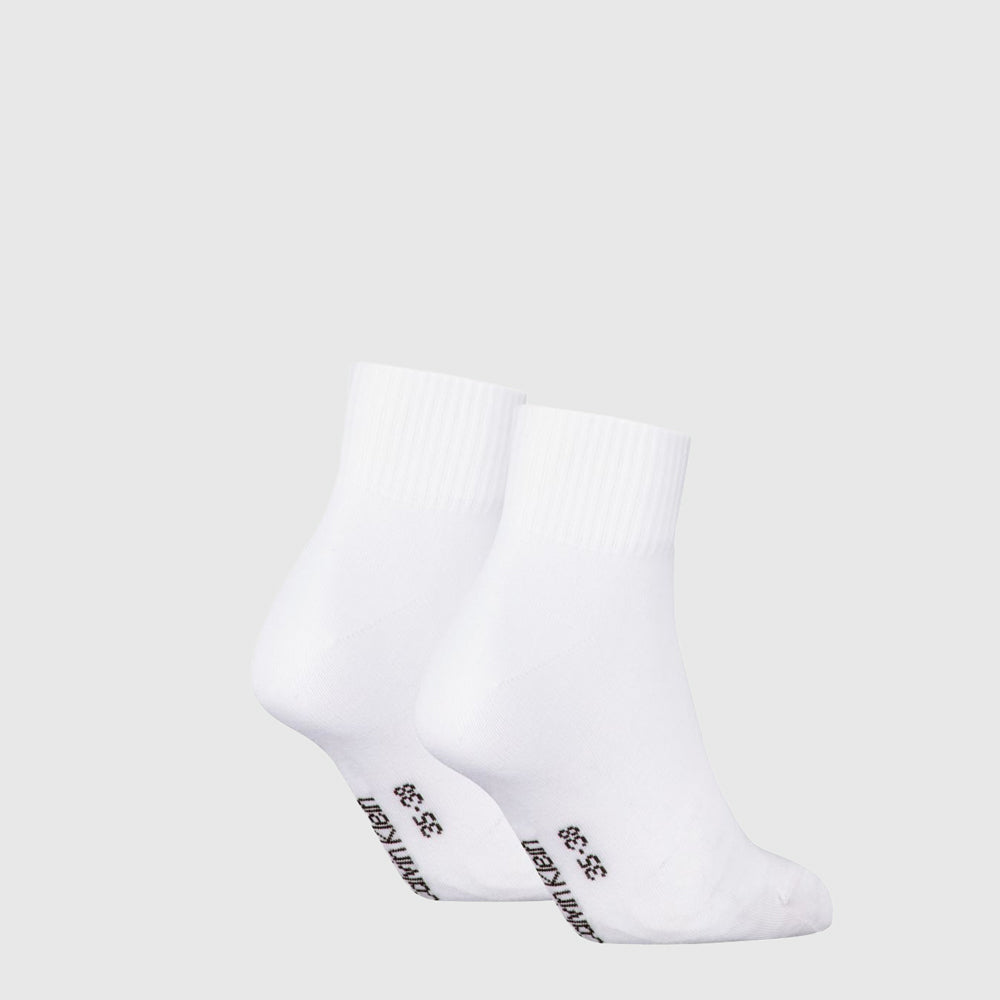 2 Pack Quarter Monogram Sock - White