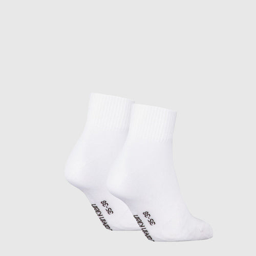 2 Pack Quarter Monogram Sock - White