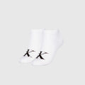 2 Pack Sneaker Monogram Sock - White