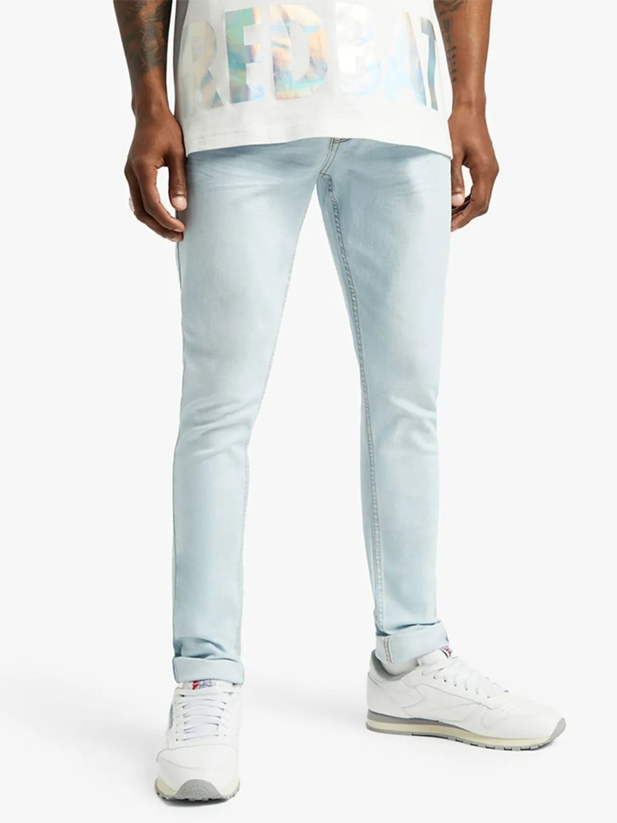 Redbat Men's Light Wash Super Skinny Jeans Redbat