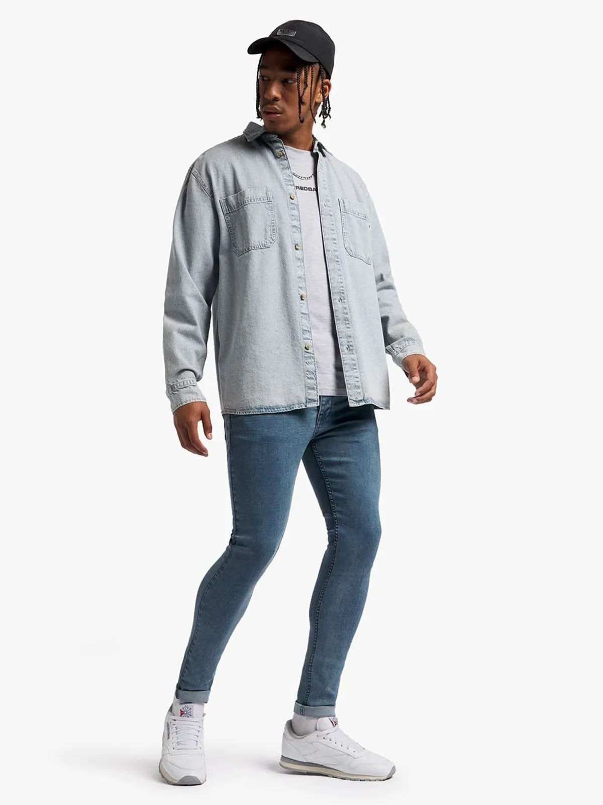 Redbat Men's Blue/Grey Super Skinny Jeans Redbat