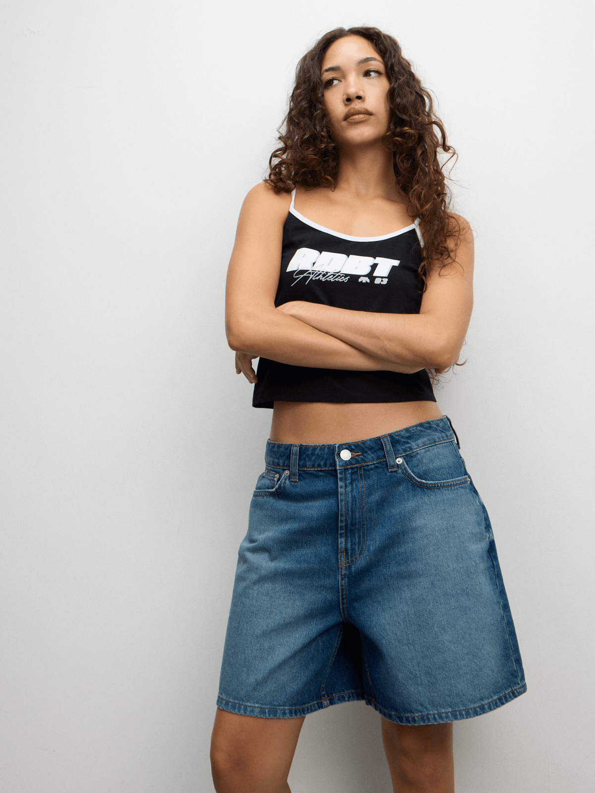 Redbat Women's Bermuda Denim Medium Wash Shorts