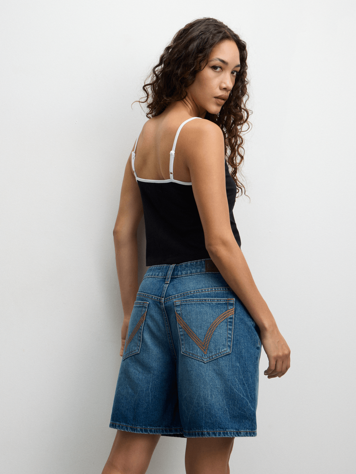 Redbat Women's Bermuda Denim Medium Wash Shorts