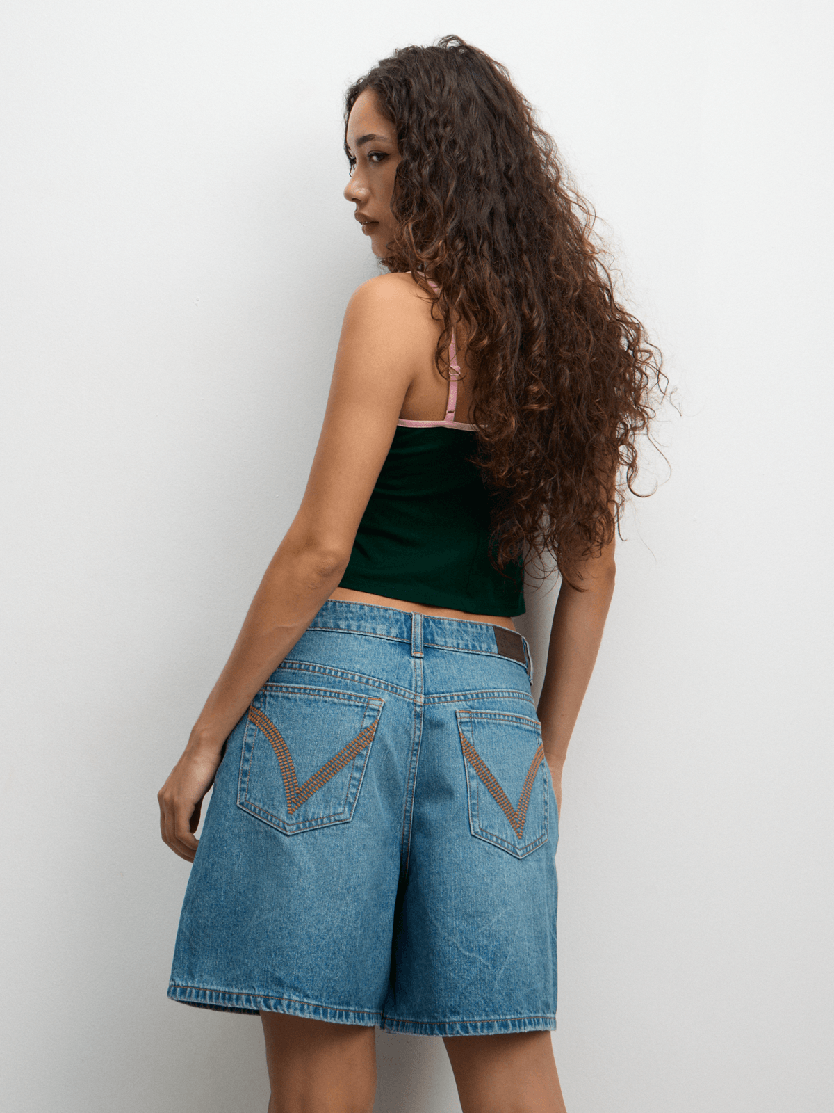 Redbat Women's Light Wash Bermuda Denim Shorts