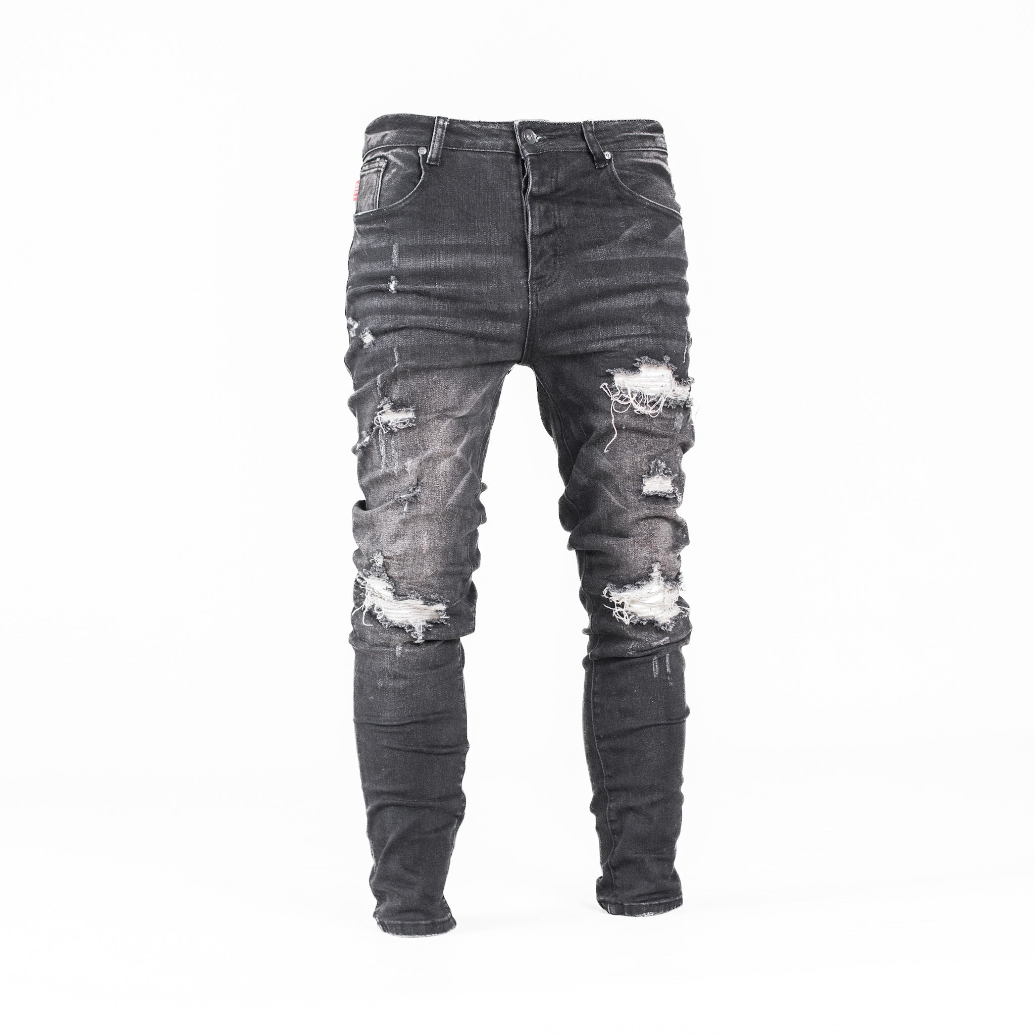 Gee2 Asphalt Edge Distressed Skinny Jeans