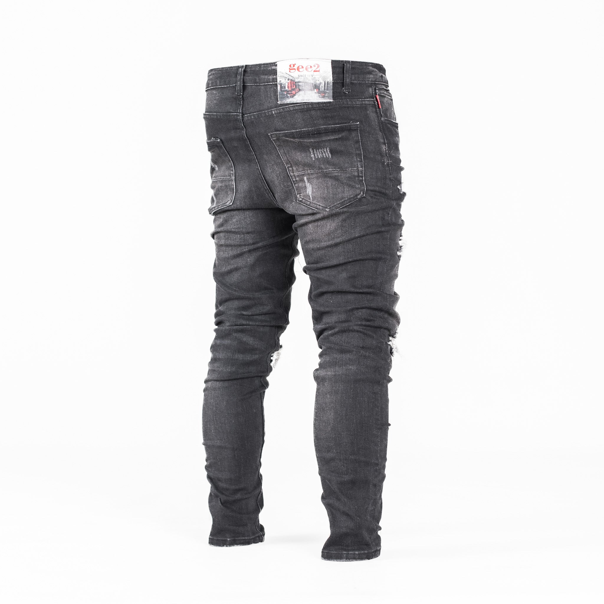 Gee2 Asphalt Edge Distressed Skinny Jeans
