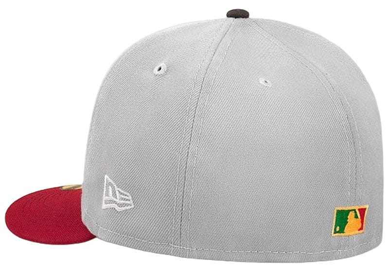 New Era New York Mets Grey & Cardinal Burgundy 50 Year Anniversary Fitted Hat 7 1/4